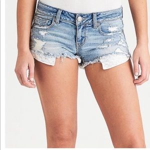American Eagle super low short jean shorts